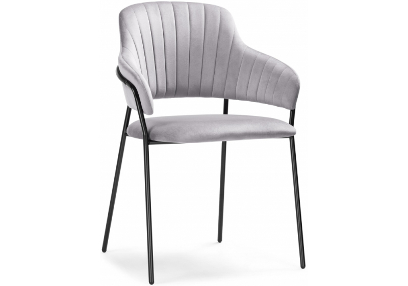 Стул на металлокаркасе Инклес серый / черный глянец (57x56x82). 