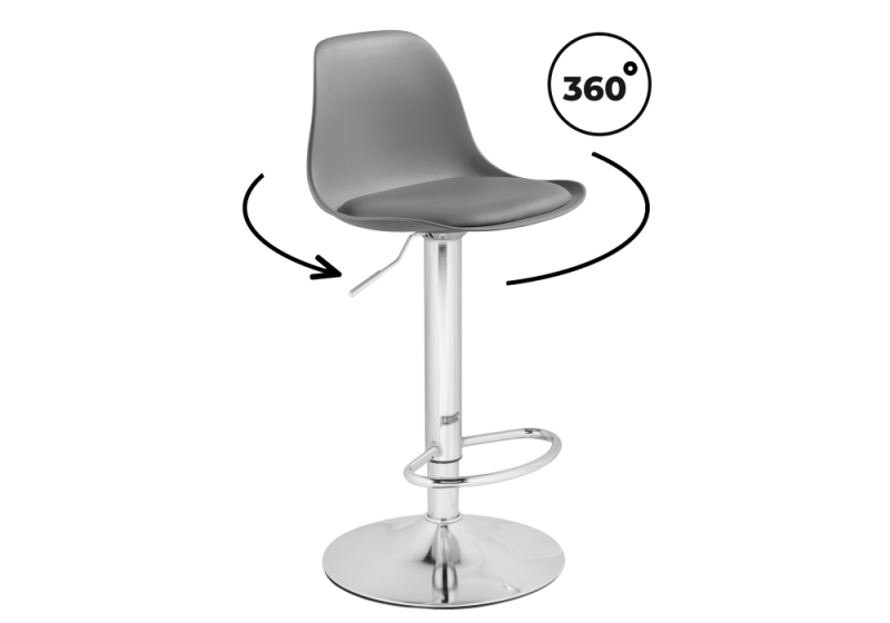Барный стул Soft gray / chrome (38x38x86). 