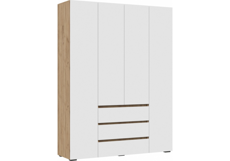 Шкаф Элла ШК 05 белый / дуб крафт золото (160x46x208). 