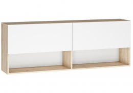 Шкаф Алетра ПЛ01-1600 дуб крафт серый / глянец белый (160x32x58)