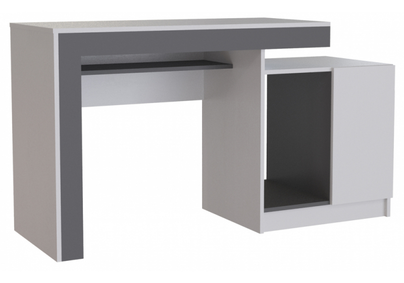 Компьютерный стол Модена белый / графит (50,4x80). 