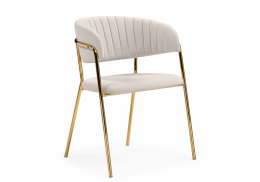 Стул на металлокаркасе Kamelia бежевый / золотой (57x54x83)
