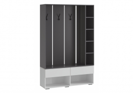 Прихожая Роут белый / графит (120x37,3x185,6)