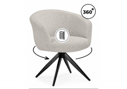 Стул на металлокаркасе Solomon 1 вращающийся светло-бежевый / черный (56x62x79)