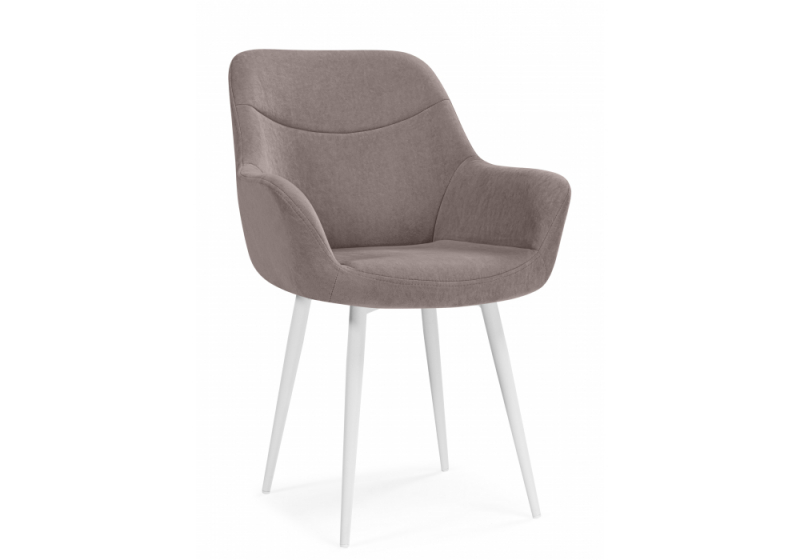 Стул на металлокаркасе Флюид латте (zd 290) / белый (58x64x86). 