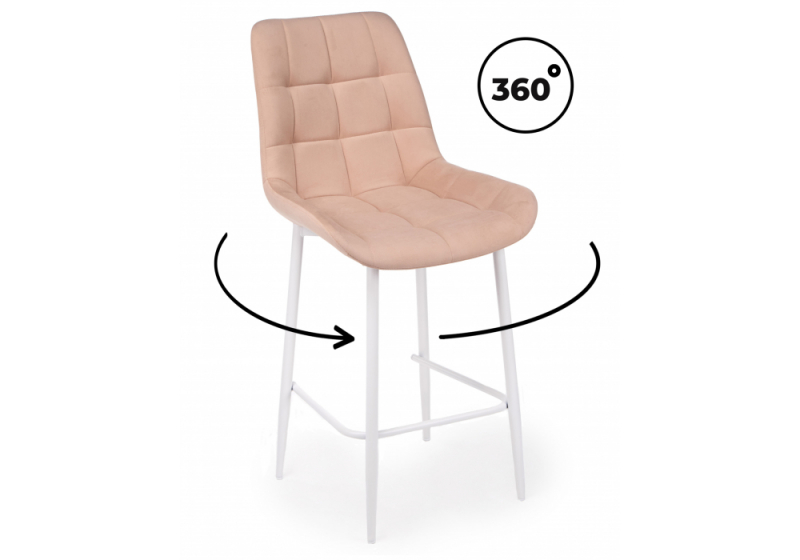 Барный стул Челси 360 бежевый (zd 210) / белый np (50x58x99). 